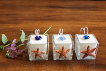 Natural Starfish Design, Square Votive Candle (Set of 3)