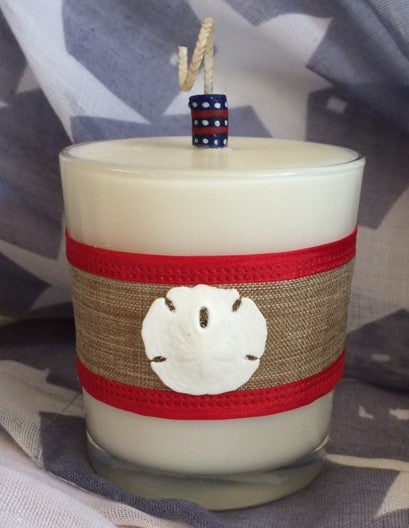 Patriotic July 4th Coconut Soy Wax Round Large Candle