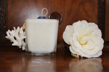 Sold - Natural Coral & Starfish Design, Coconut Soy Square Candle, Pear Pomegranate Scent