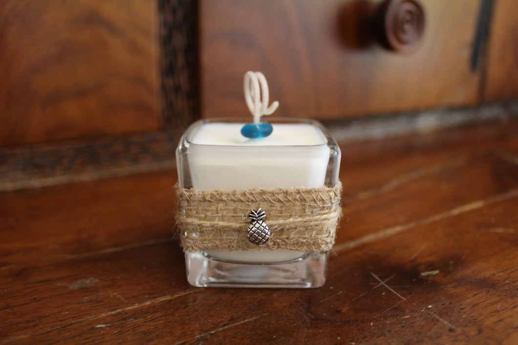 Pineapple Charm ~ Coconut Soy Square Votive Candle