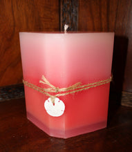 Pale Pink to & Red Ombre Parafin Candle (Rose, Eucalyptus, and Lemon Scent)