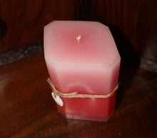 Pale Pink to & Red Ombre Parafin Candle (Rose, Eucalyptus, and Lemon Scent)