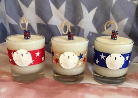 Patriotic July 4th Coconut Soy Wax Round Votive Candle