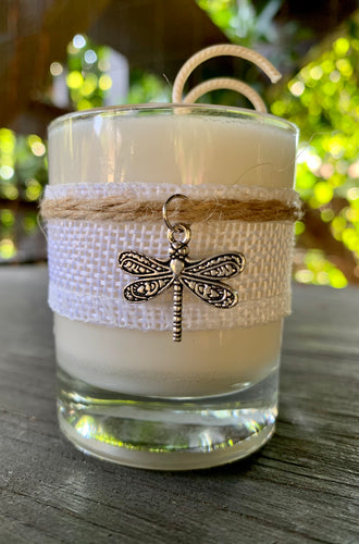Dragonfly Charm ~ Coconut Soy Wax Votive Round Candle