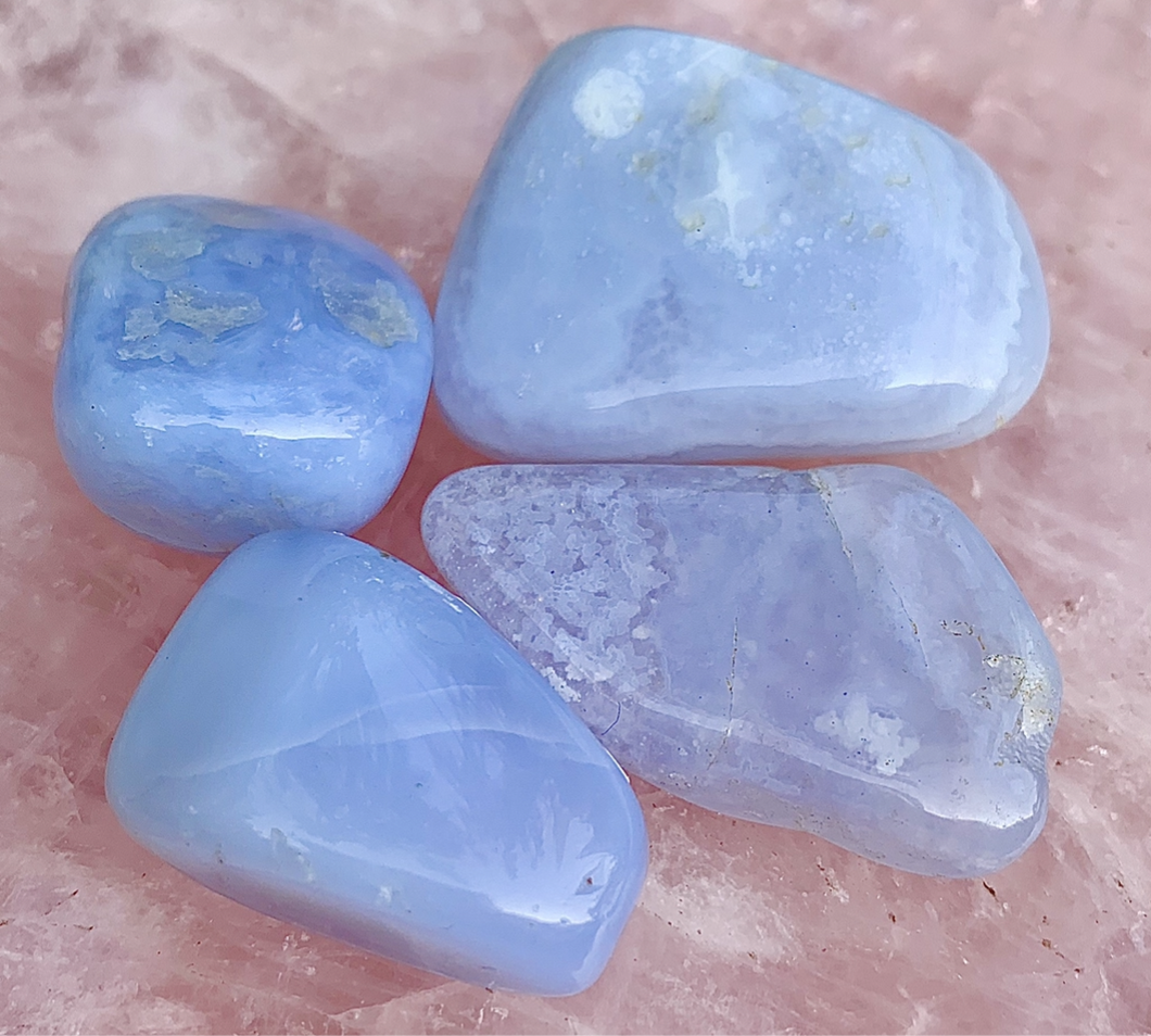 Blue Lace Agate Tumbled Healing Stone