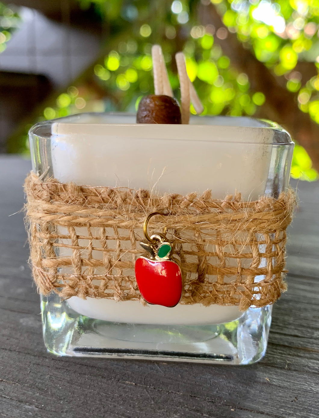 Apple (Red) Charm ~ Coconut Soy Wax Square Votive