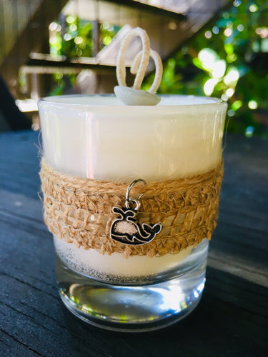 Whale Charm ~ Coconut Soy Wax Round Votive Candle