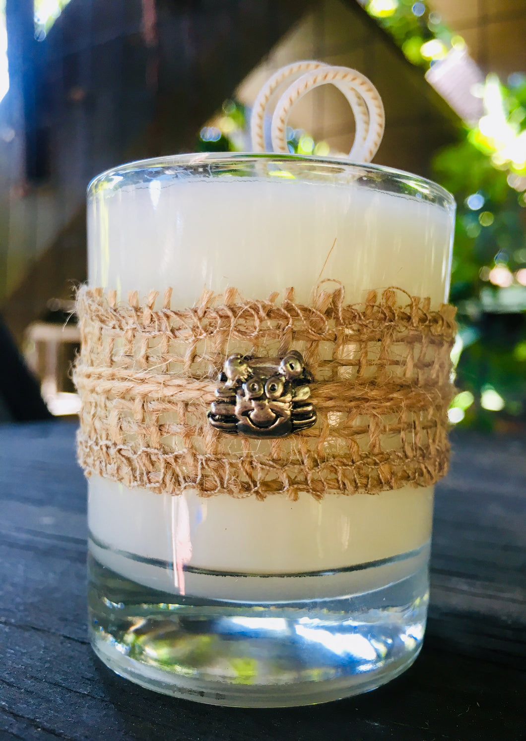 Crab Charm ~ Coconut Soy Wax Round Votive Candle