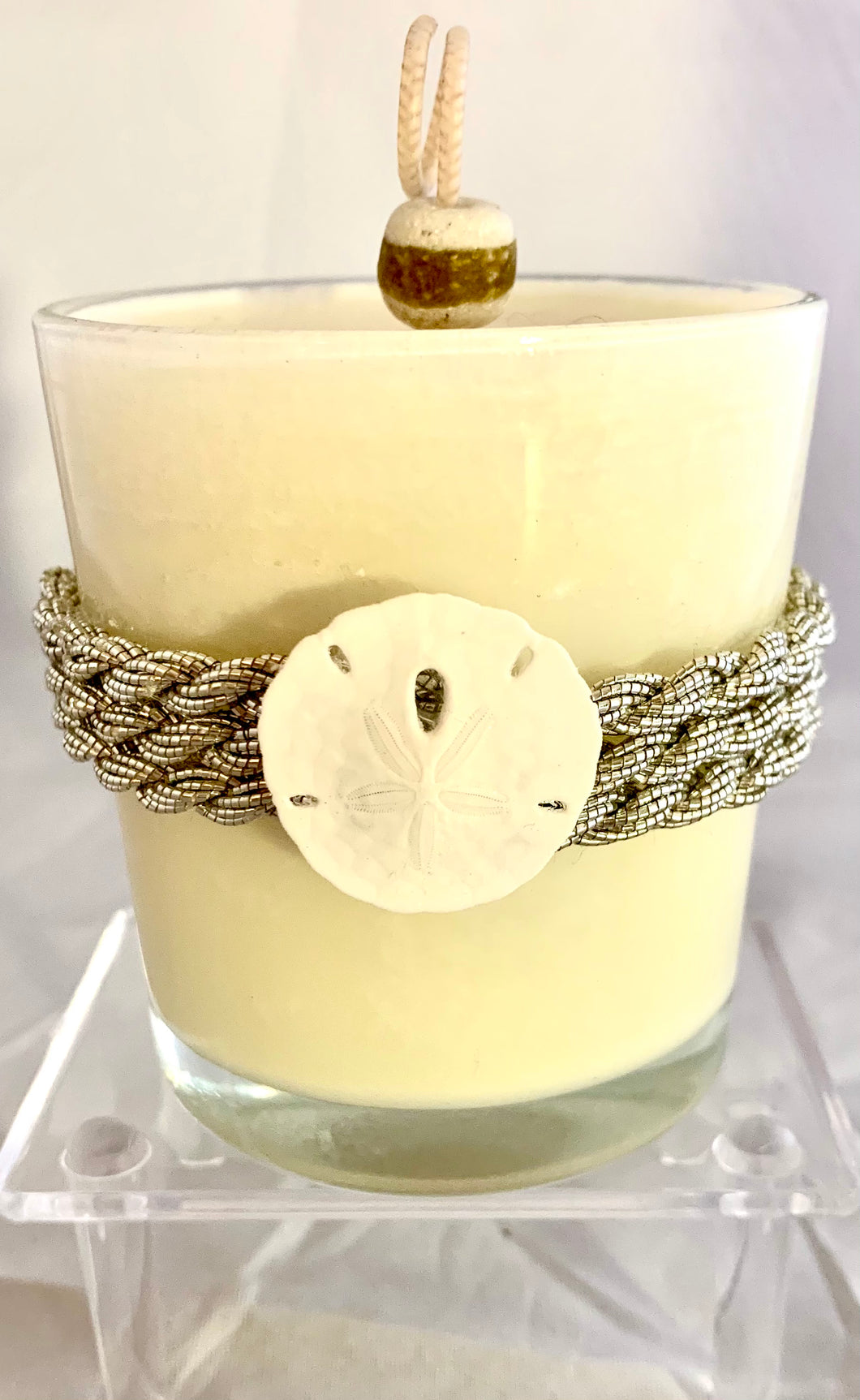 Sand Dollar Holiday Candle ~ Coconut Soy Wax Round Large