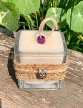 Owl Charm ~ Coconut Soy Wax Votive Square Candle