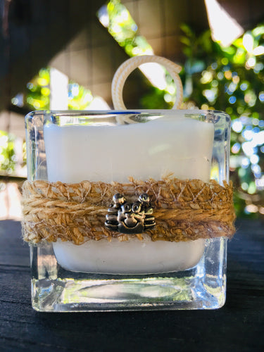 Crab Charm ~ Coconut Soy Square Votive Candle
