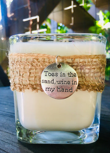 Toes in the Sand Charm Design ~ Coconut Soy Wax Square Candle